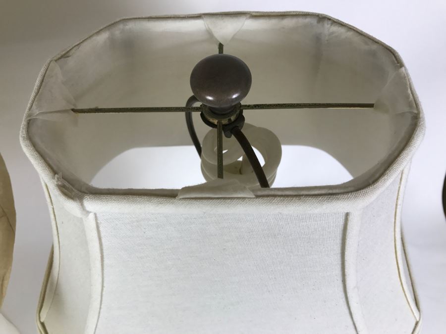 Set of 2 Lamps - Ceramic Rabbit Lamp And Pottery Style Lamp With Leaves [Photo 7]