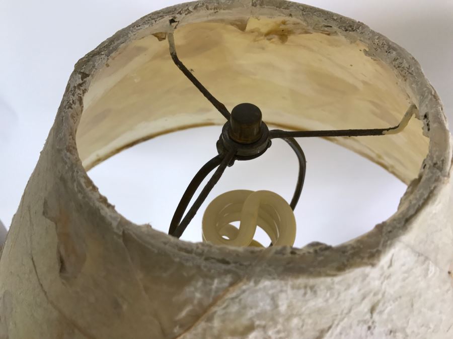 Set of 2 Lamps - Ceramic Rabbit Lamp And Pottery Style Lamp With Leaves [Photo 8]