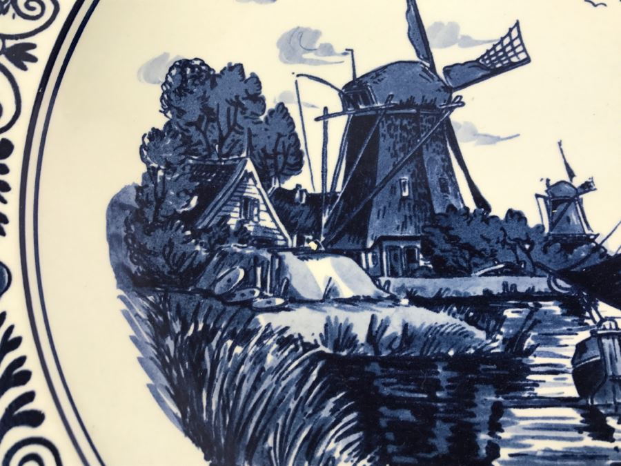 Large Blauw Delfts Distel SCR. Handpainted Plate Made In Holland [Photo 4]