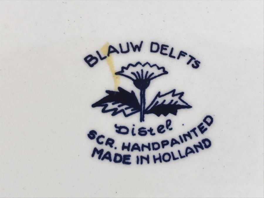 Large Blauw Delfts Distel SCR. Handpainted Plate Made In Holland [Photo 7]
