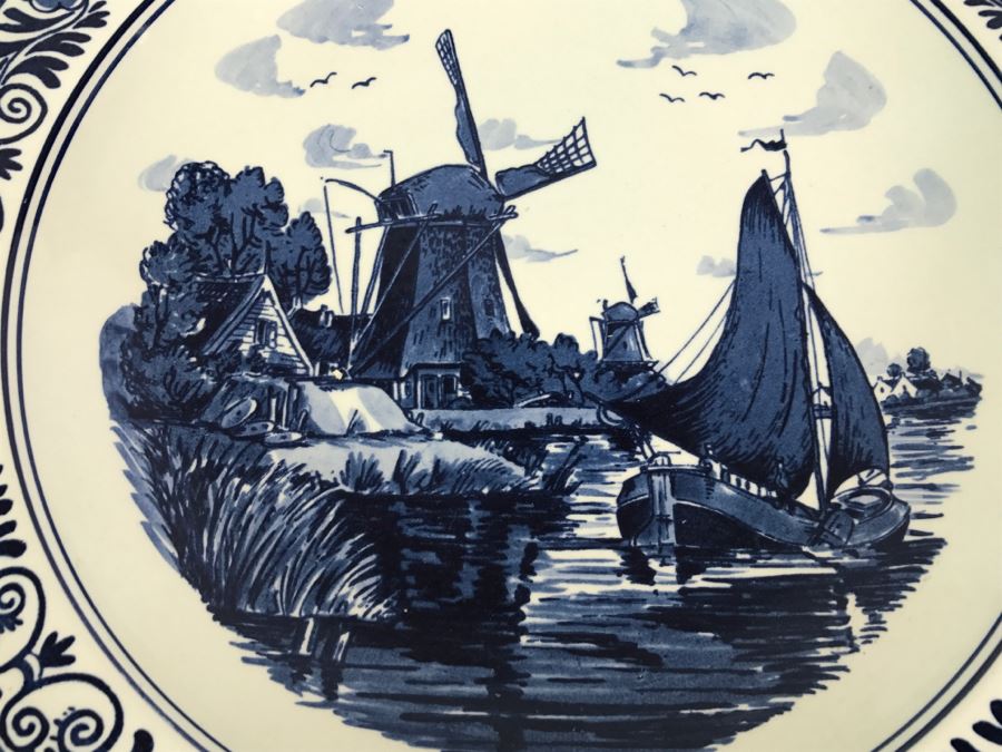 Large Blauw Delfts Distel SCR. Handpainted Plate Made In Holland [Photo 3]