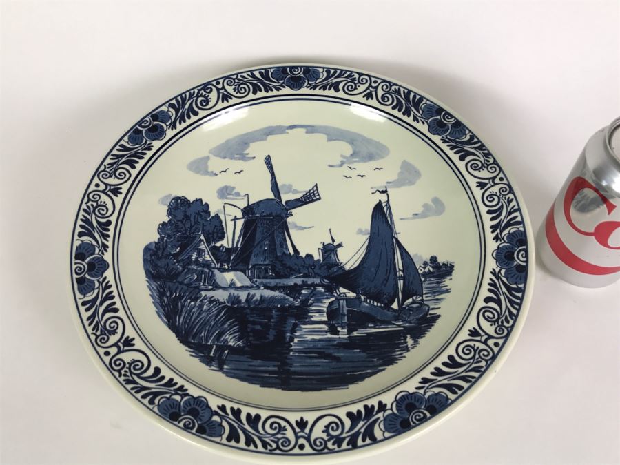 Large Blauw Delfts Distel SCR. Handpainted Plate Made In Holland [Photo 2]