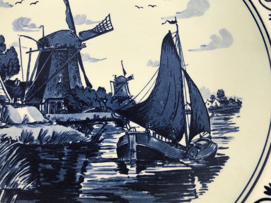 Large Blauw Delfts Distel SCR. Handpainted Plate Made In Holland [Photo 5]