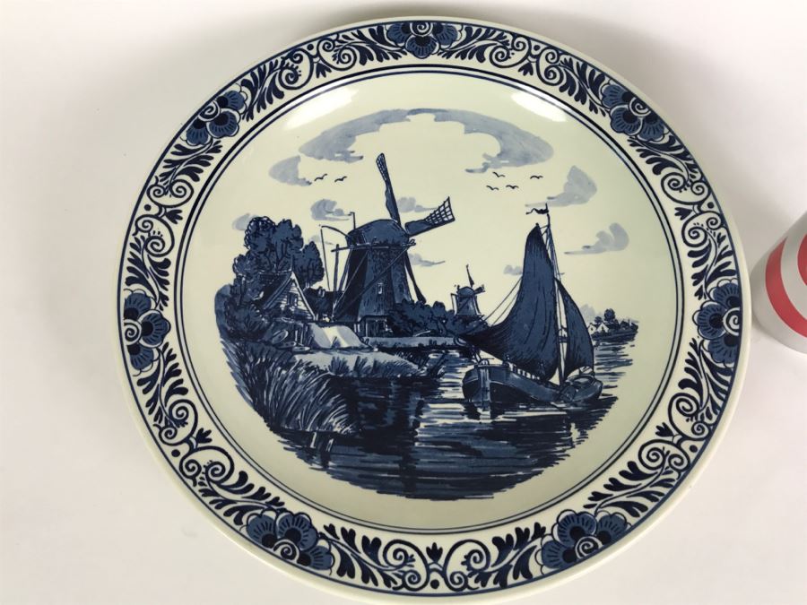 Large Blauw Delfts Distel SCR. Handpainted Plate Made In Holland [Photo 1]