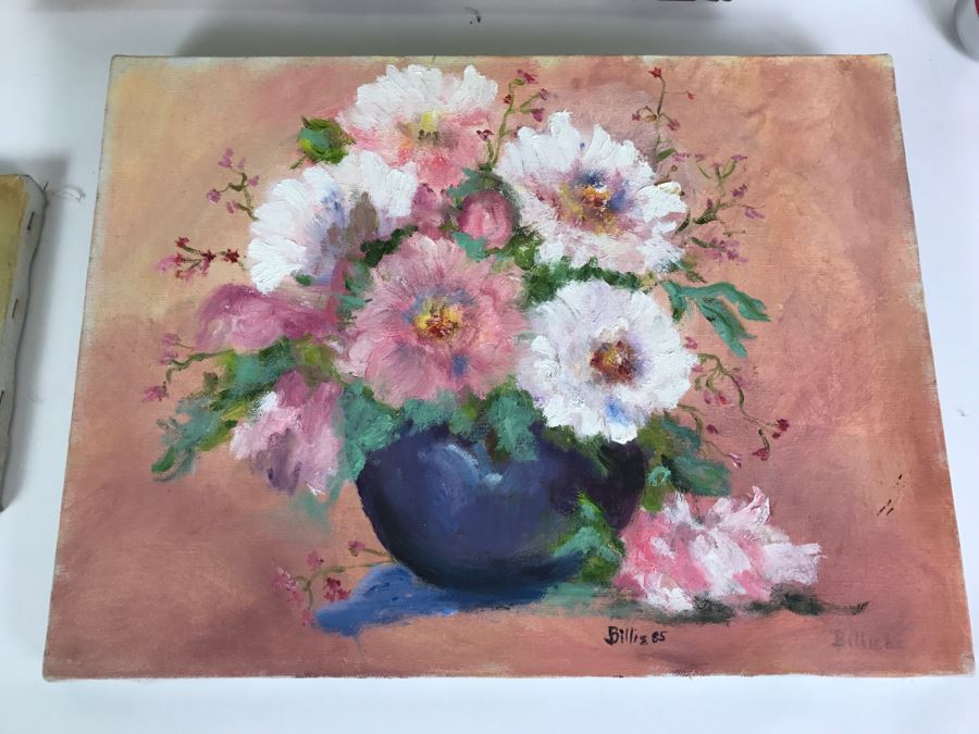 Collection Of Original Floral Oil Paintings With Gold Frame [Photo 5]