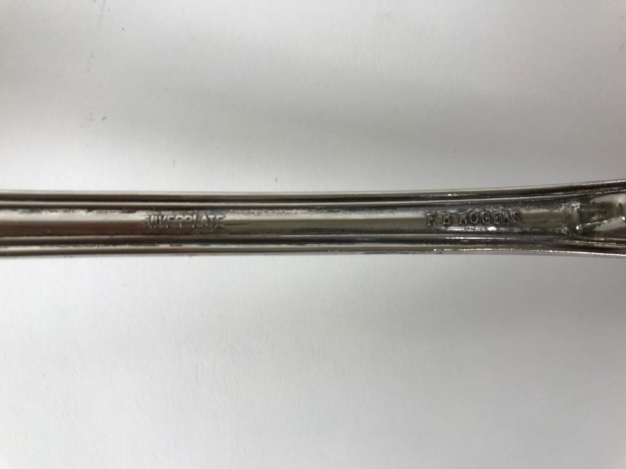 Pair Of Ornate Sheffield England Serving Spoons Plus F B Rogers Spoon [Photo 5]