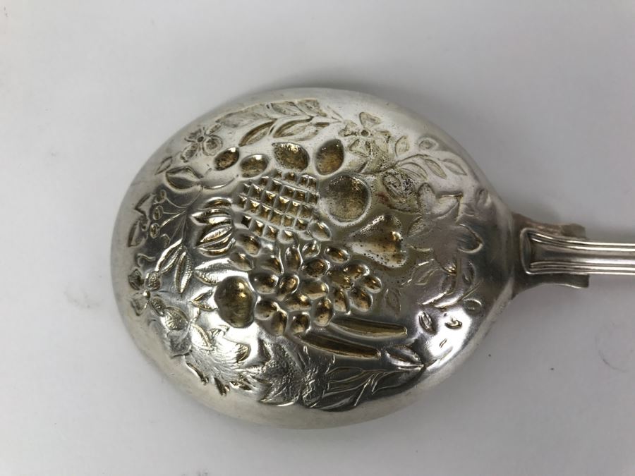 Pair Of Ornate Sheffield England Serving Spoons Plus F B Rogers Spoon [Photo 3]