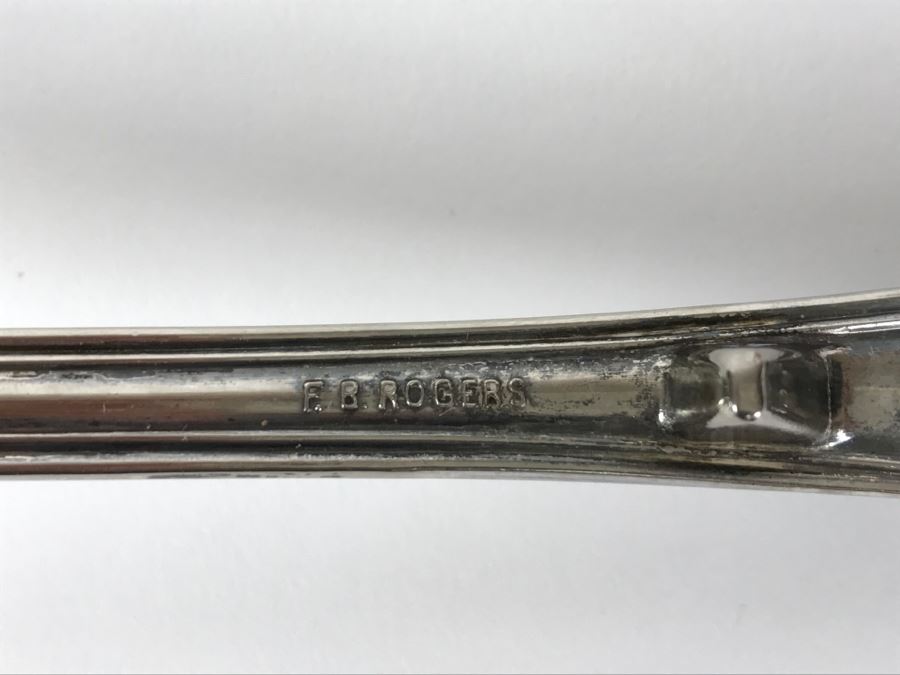 Pair Of Ornate Sheffield England Serving Spoons Plus F B Rogers Spoon [Photo 7]