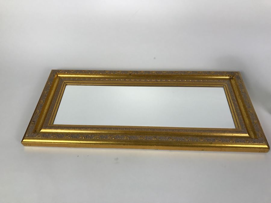Small Gold Framed Rectangular Wall Mirror