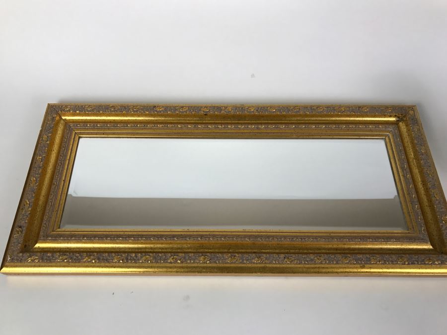 Small Gold Framed Rectangular Wall Mirror [Photo 3]