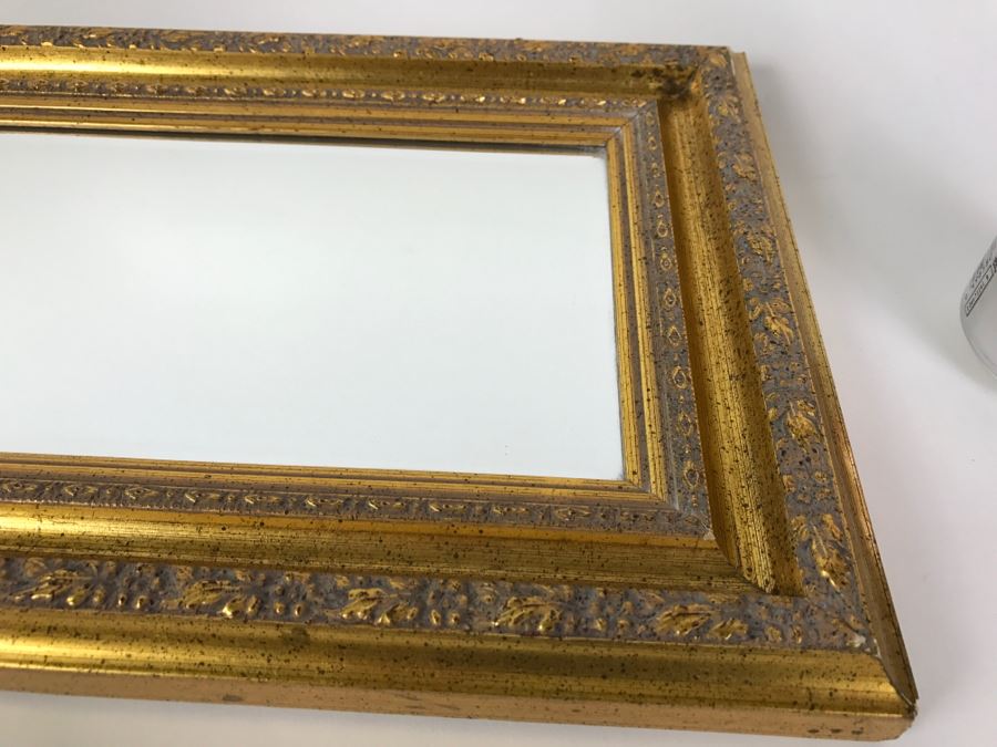 Small Gold Framed Rectangular Wall Mirror [Photo 2]