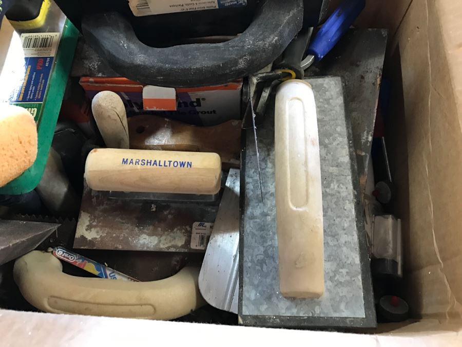Box Filled With Tile Cement Tools [Photo 7]