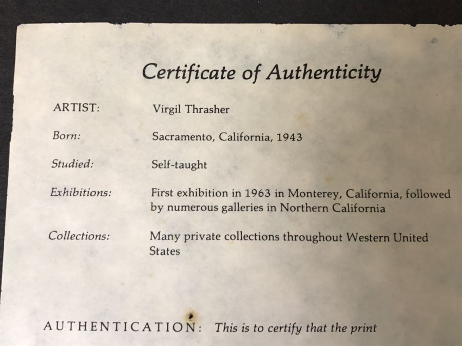 Virgil Thrasher Hand Signed Limited Edition 'West Delta' Serigraph Print Number 199 Of 250 [Photo 4]