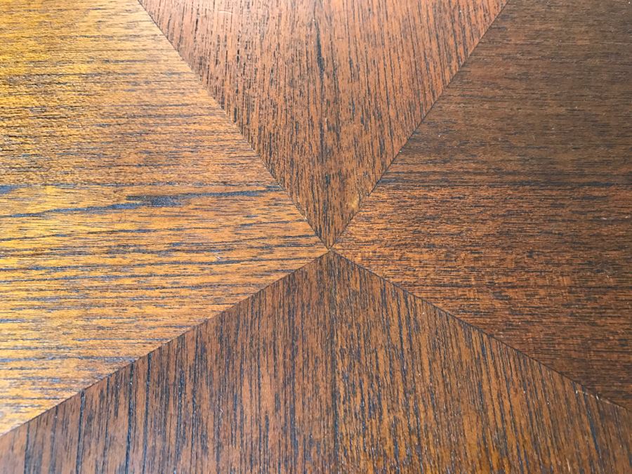 Cool Mid-Century Chinoiserie Wooden Executive Desk With Cane Back By Ricardo Lynn & Co [Photo 5]