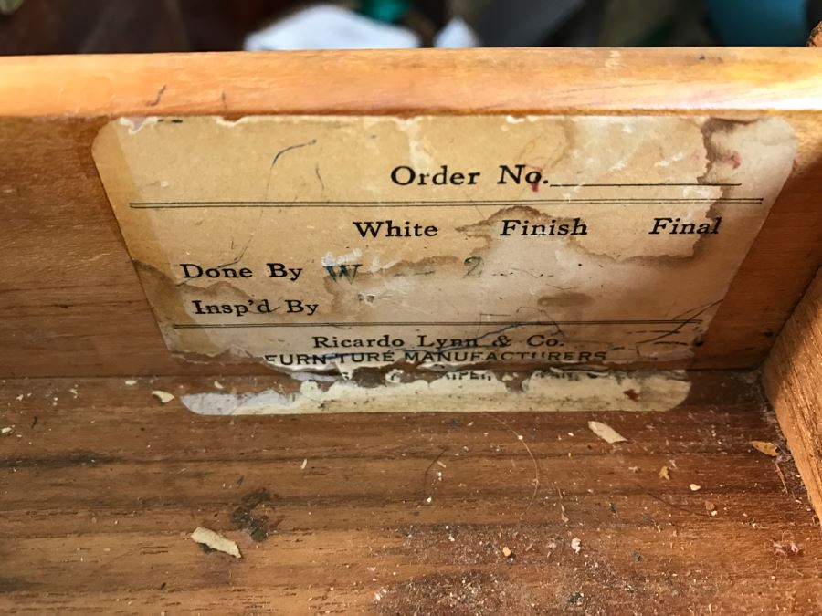 Cool Mid-Century Chinoiserie Wooden Executive Desk With Cane Back By Ricardo Lynn & Co [Photo 15]