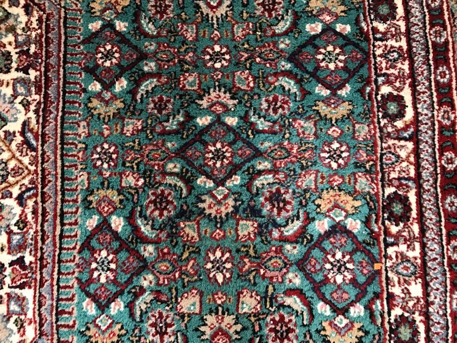 Large Vintage Persian Rug With Light Greens, Light Blues, Maroons And Tans [Photo 7]