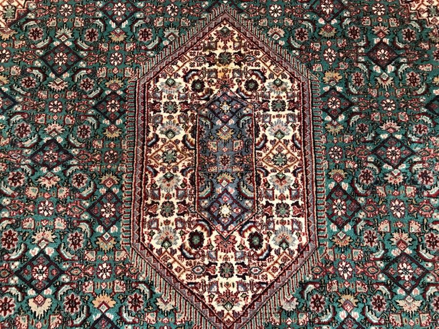 Large Vintage Persian Rug With Light Greens, Light Blues, Maroons And Tans [Photo 6]