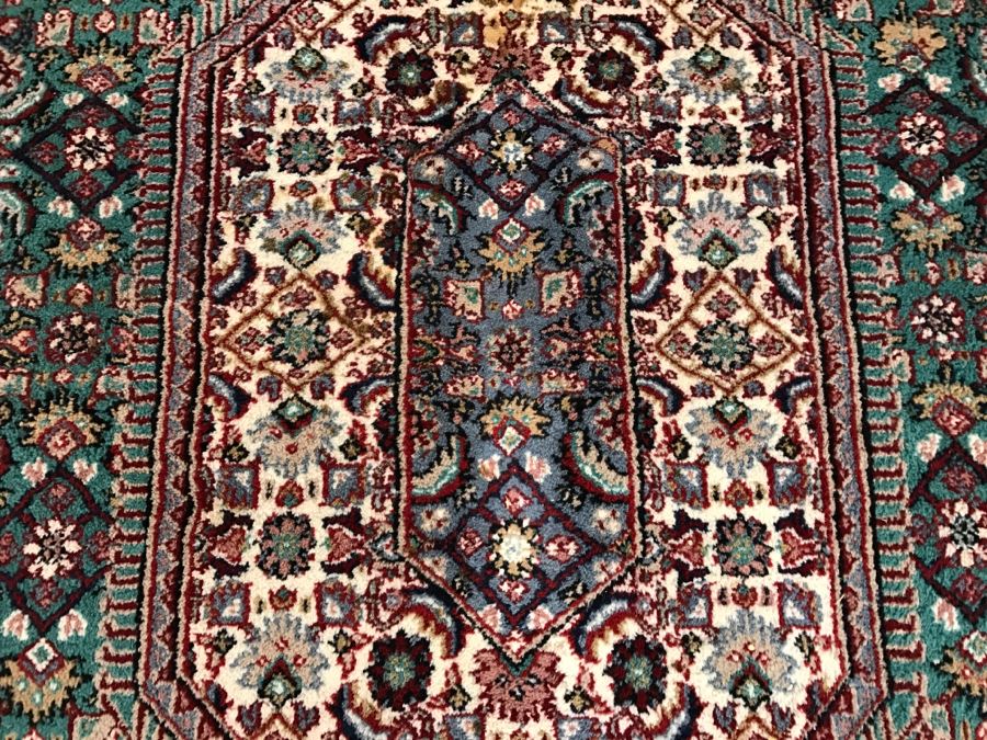 Large Vintage Persian Rug With Light Greens, Light Blues, Maroons And Tans [Photo 5]
