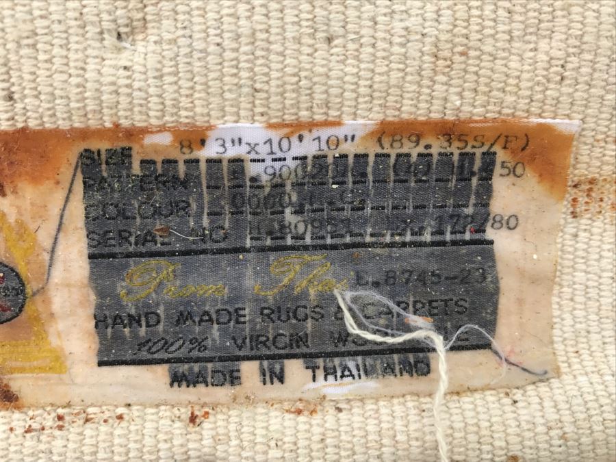 100% Virgin Wool Pile Hand Made Area Rug With Floral Motif 8' 3' x 10' 10' [Photo 10]