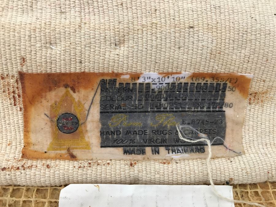 100% Virgin Wool Pile Hand Made Area Rug With Floral Motif 8' 3' x 10' 10' [Photo 9]