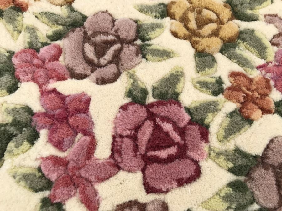 100% Virgin Wool Pile Hand Made Area Rug With Floral Motif 8' 3' x 10' 10' [Photo 5]