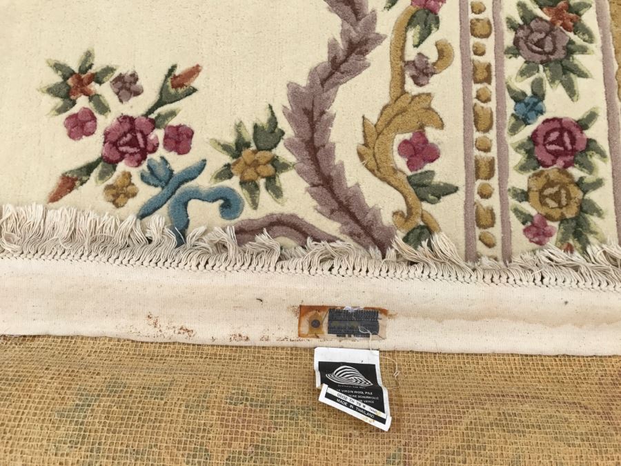100% Virgin Wool Pile Hand Made Area Rug With Floral Motif 8' 3' x 10' 10' [Photo 7]