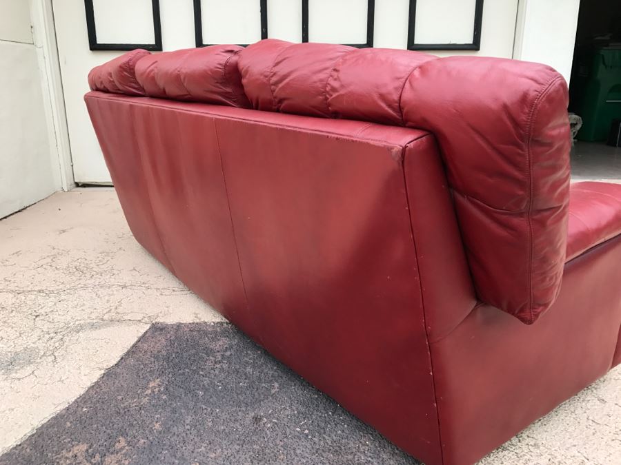 Nice Red Leather Sofa Couch [Photo 8]