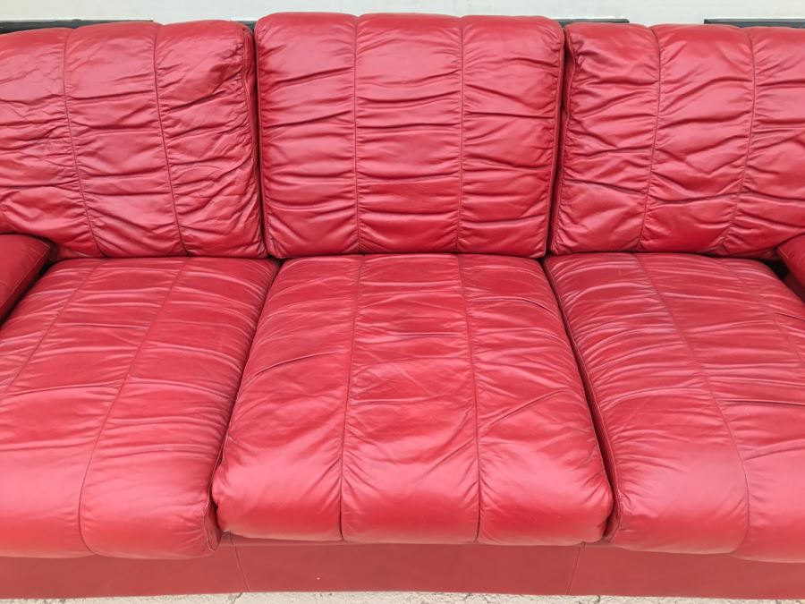 Nice Red Leather Sofa Couch [Photo 3]