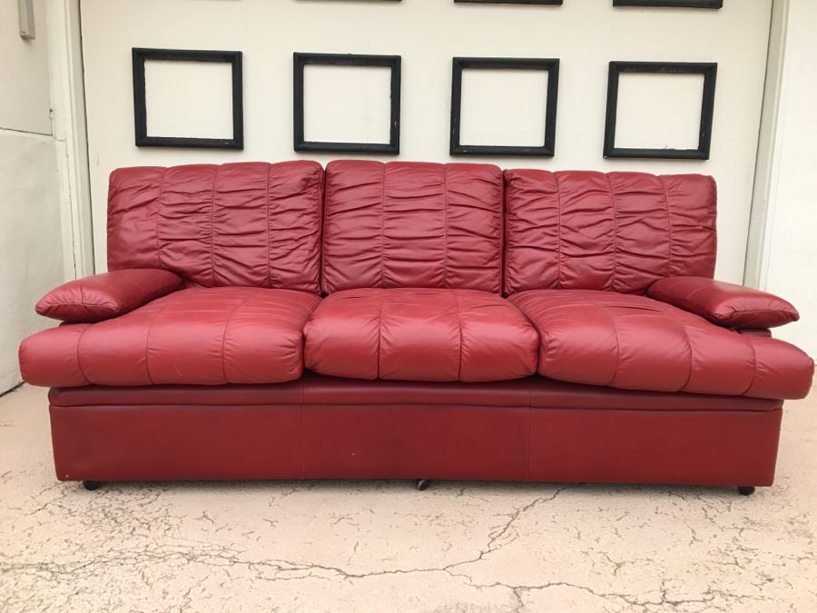 Nice Red Leather Sofa Couch [Photo 1]
