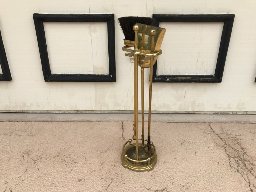 Vintage Brass Fireplace Tools Set [Photo 5]