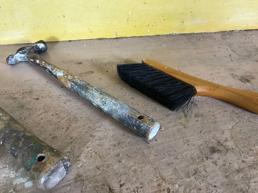Vintage Workbench Tool Bench With Dunlap Bench Vise And Assorted Tools [Photo 8]