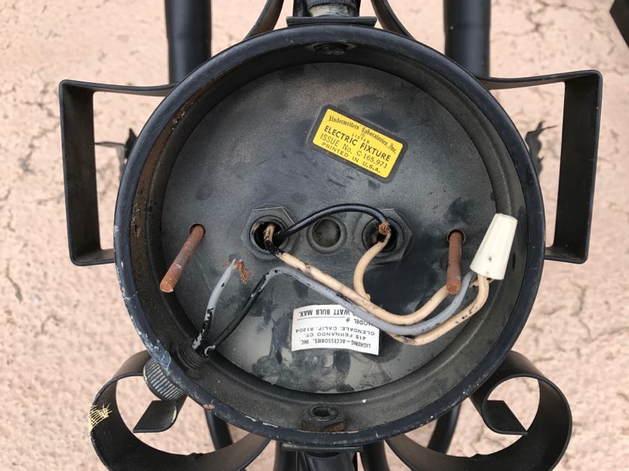 Pair Of Black Metal Wall Sconces Light Fixtures [Photo 12]