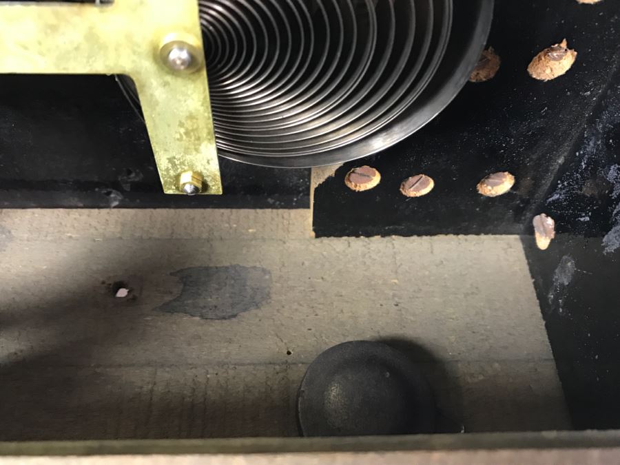 Vintage Wooden Mantle Clock With Metal Ornamentation Made In USA Maker Unknown Marbled Wood Working [Photo 21]