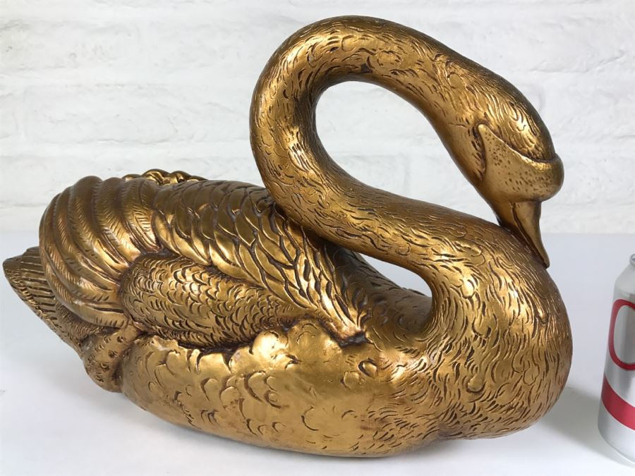 Vintage 1969 Large Golden Goose Chalkware By Progressive Art Products [Photo 2]