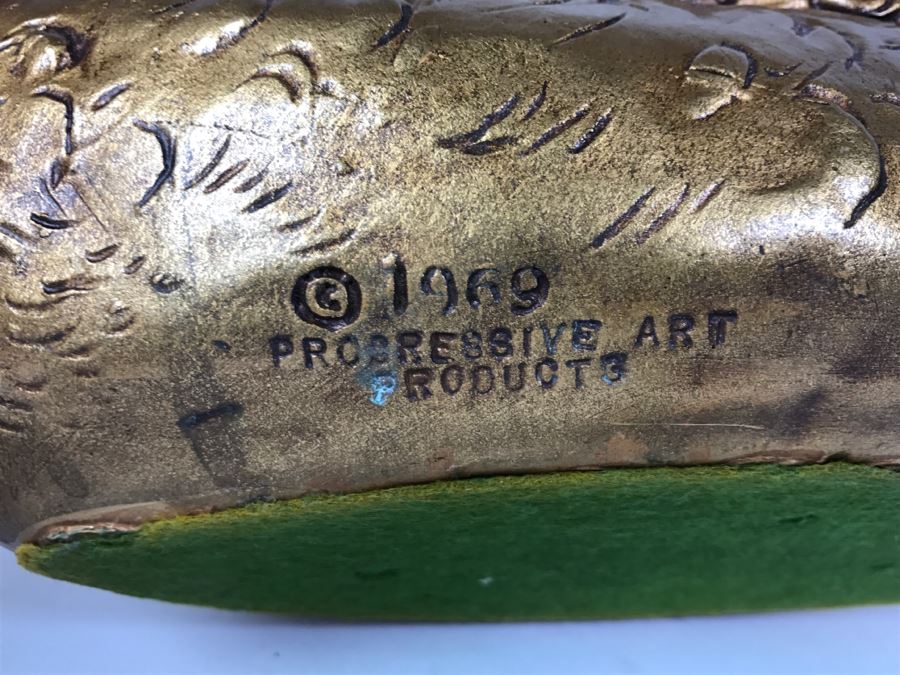 Vintage 1969 Large Golden Goose Chalkware By Progressive Art Products [Photo 5]