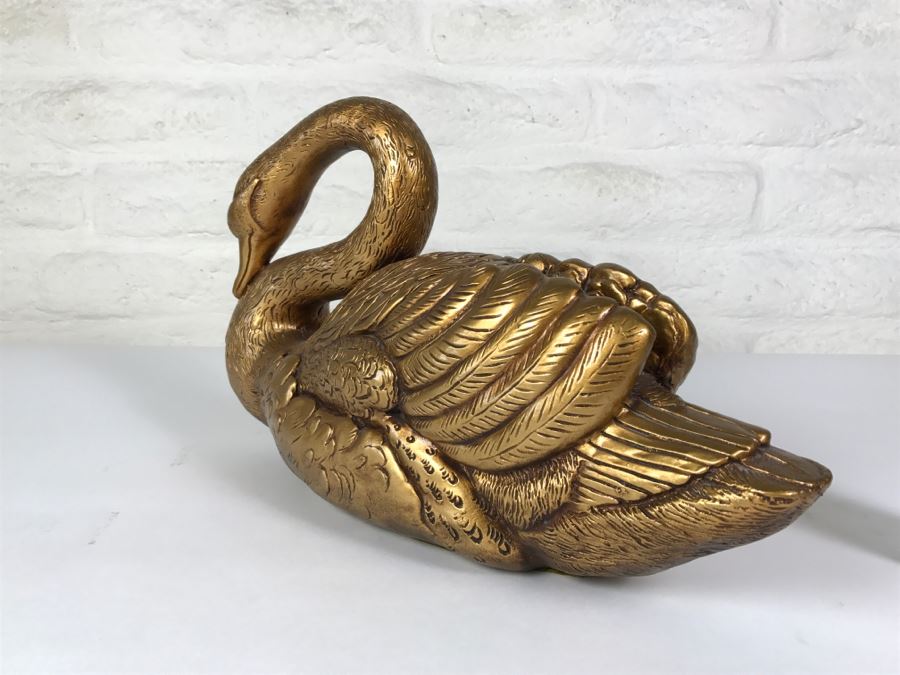 Vintage 1969 Large Golden Goose Chalkware By Progressive Art Products [Photo 6]