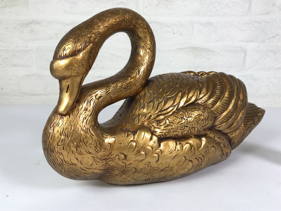 Vintage 1969 Large Golden Goose Chalkware By Progressive Art Products [Photo 4]