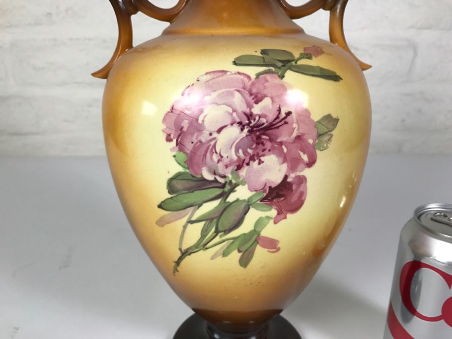 WARWICK Handled Vessel Vase With Rose Motif [Photo 2]