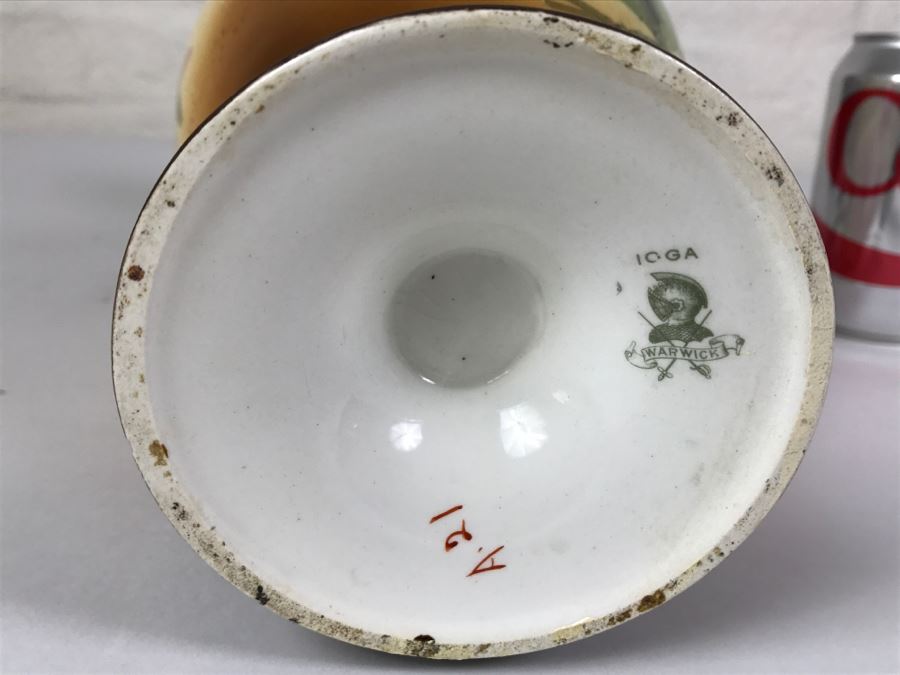 WARWICK Handled Vessel Vase With Rose Motif [Photo 3]