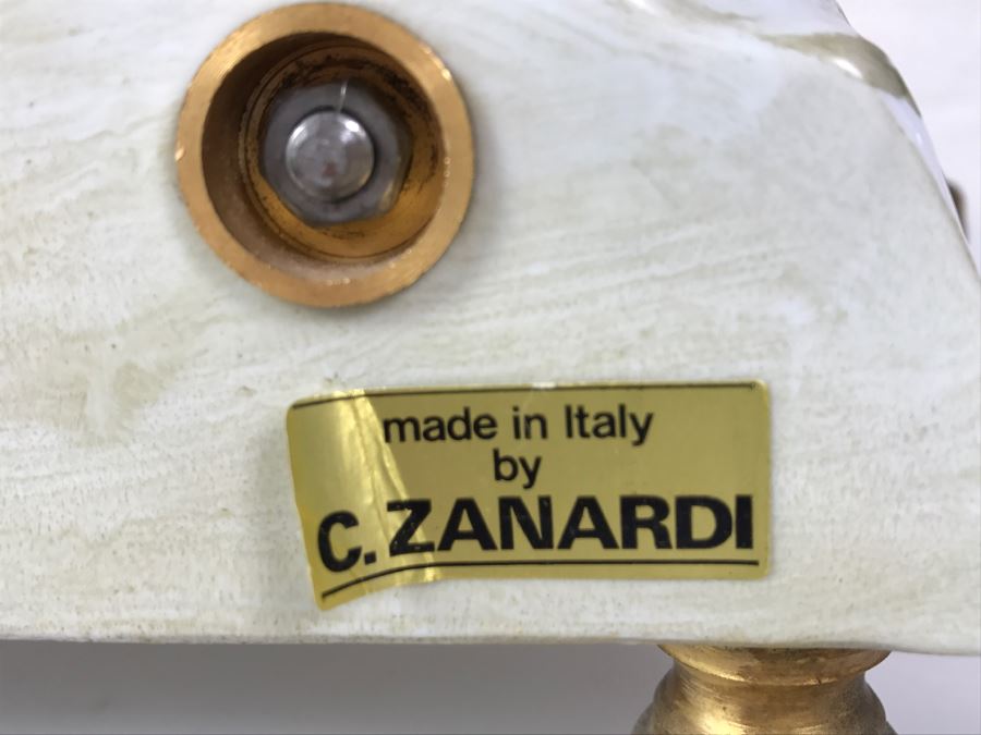 Fabulous Walt Hand Painted Porcelain Mantle Clock With Gilt Metal Base By C. Zanardi Made In Italy [Photo 12]