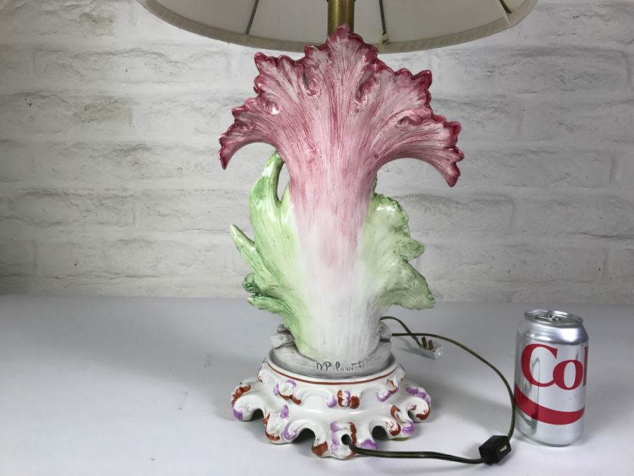 Hand Painted D Polo-Uiato Lamp Of Boy With Accordian Capodimonte Porcelain Made In Italy Signed [Photo 9]