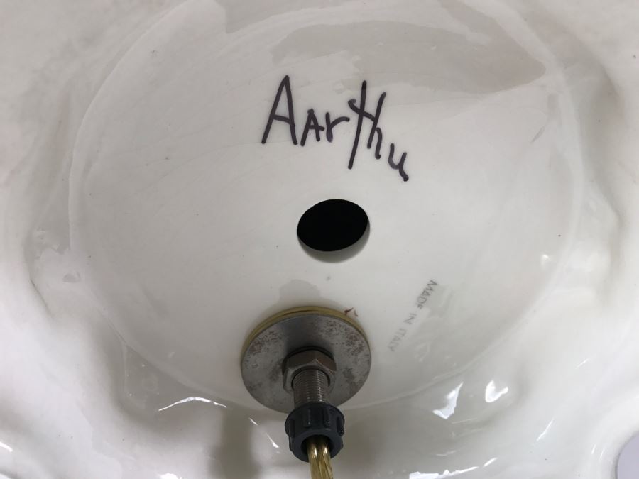 Hand Painted D Polo-Uiato Lamp Of Boy With Accordian Capodimonte Porcelain Made In Italy Signed [Photo 14]