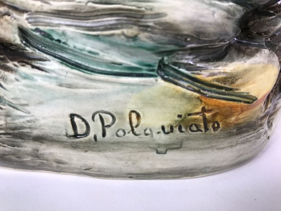 Large Hand Painted D Polo-Uiato Capodimonte Peasant Woman Figural Porcelain [Photo 16]