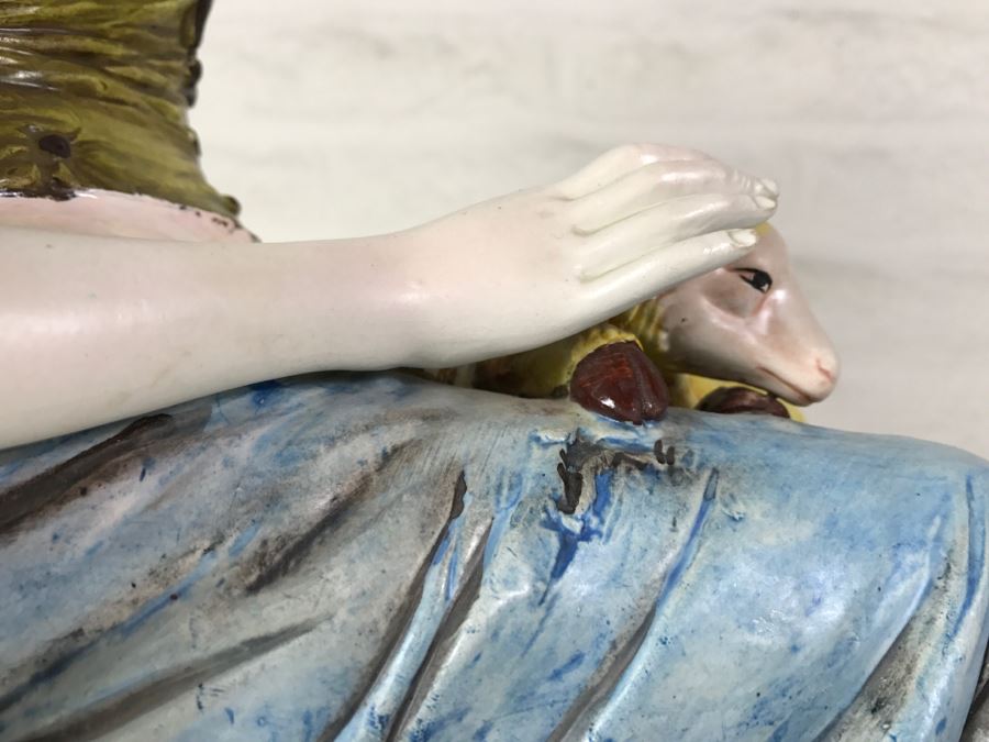 Large Hand Painted D Polo-Uiato Capodimonte Peasant Woman Figural Porcelain [Photo 19]