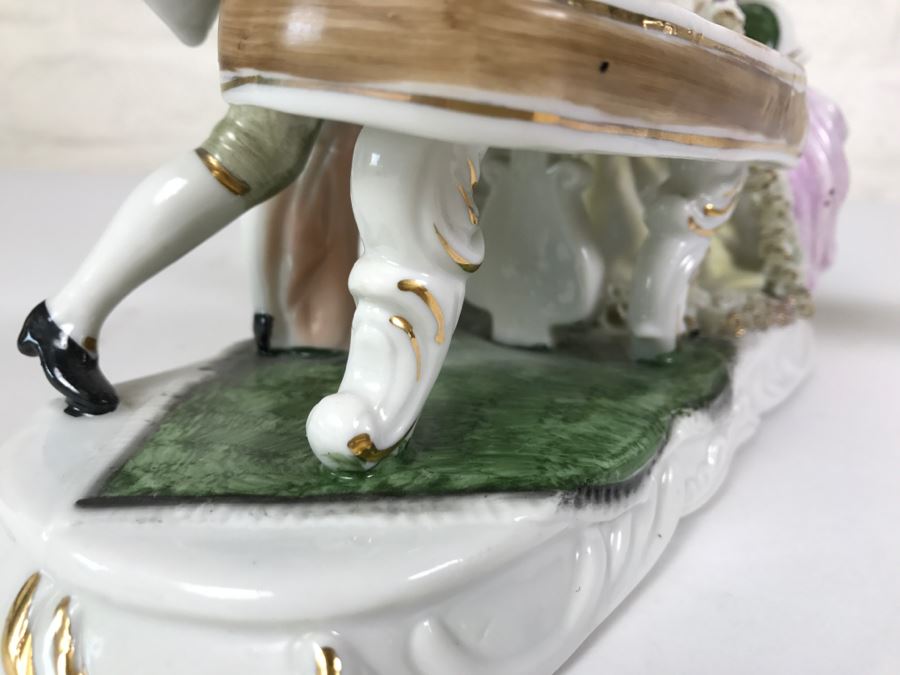 Hand Painted Figurine Of Woman At Piano And Man Playing Violin [Photo 11]