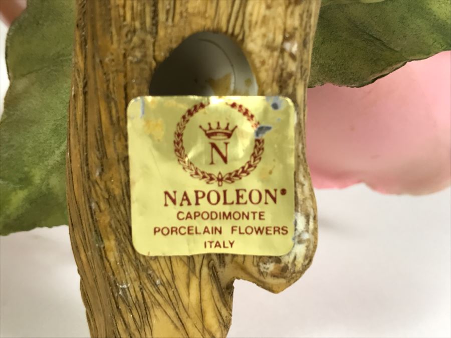 Set Of Hand Painted Roses Napoleon Capodimonte Porcelain Flower Made In Italy [Photo 13]