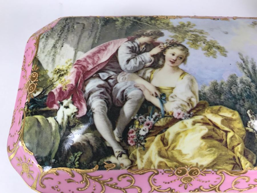 Pair Of Pink Lidded Porcelain Boxes Andrea By Sadek Made In Japan [Photo 5]