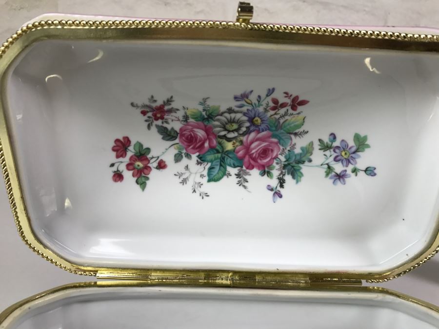 Pair Of Pink Lidded Porcelain Boxes Andrea By Sadek Made In Japan [Photo 10]