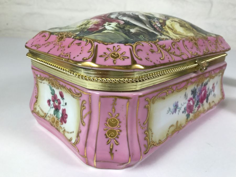 Pair Of Pink Lidded Porcelain Boxes Andrea By Sadek Made In Japan [Photo 7]