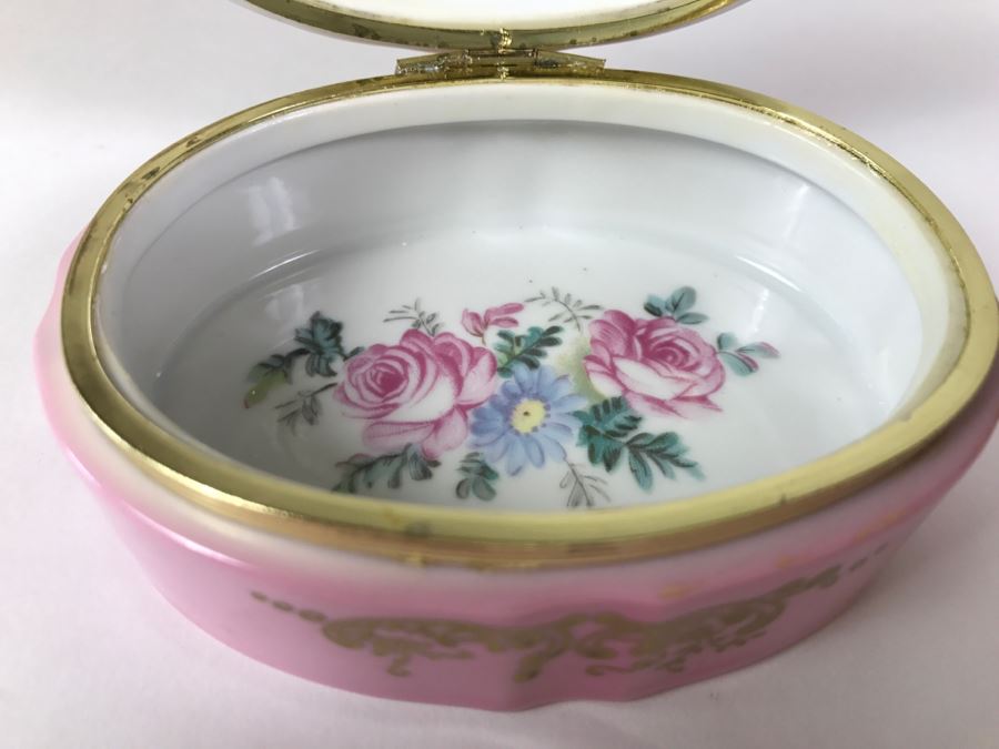 Pair Of Pink Lidded Porcelain Boxes Andrea By Sadek Made In Japan [Photo 19]